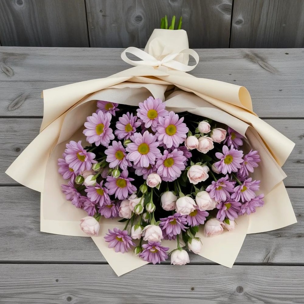 Букет цветов из: Розы и Хризантемы в Нелидово