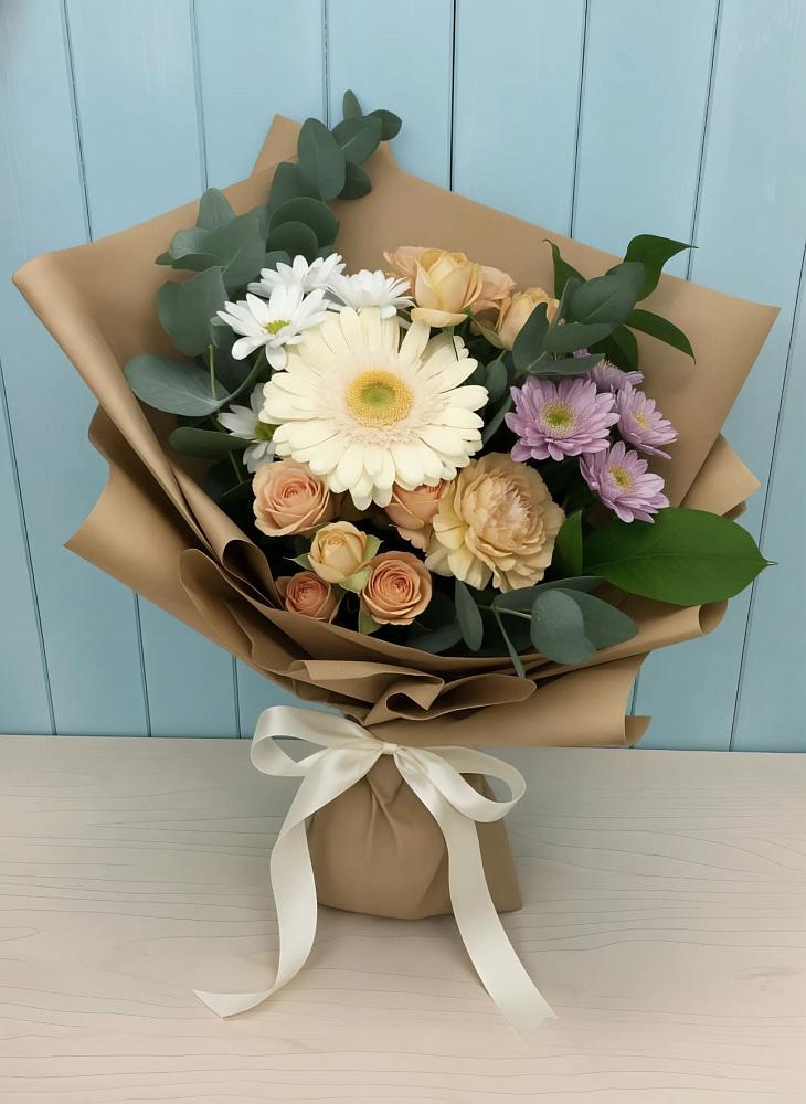 Букет цветов из: Герберы и Хризантемы в Нелидово