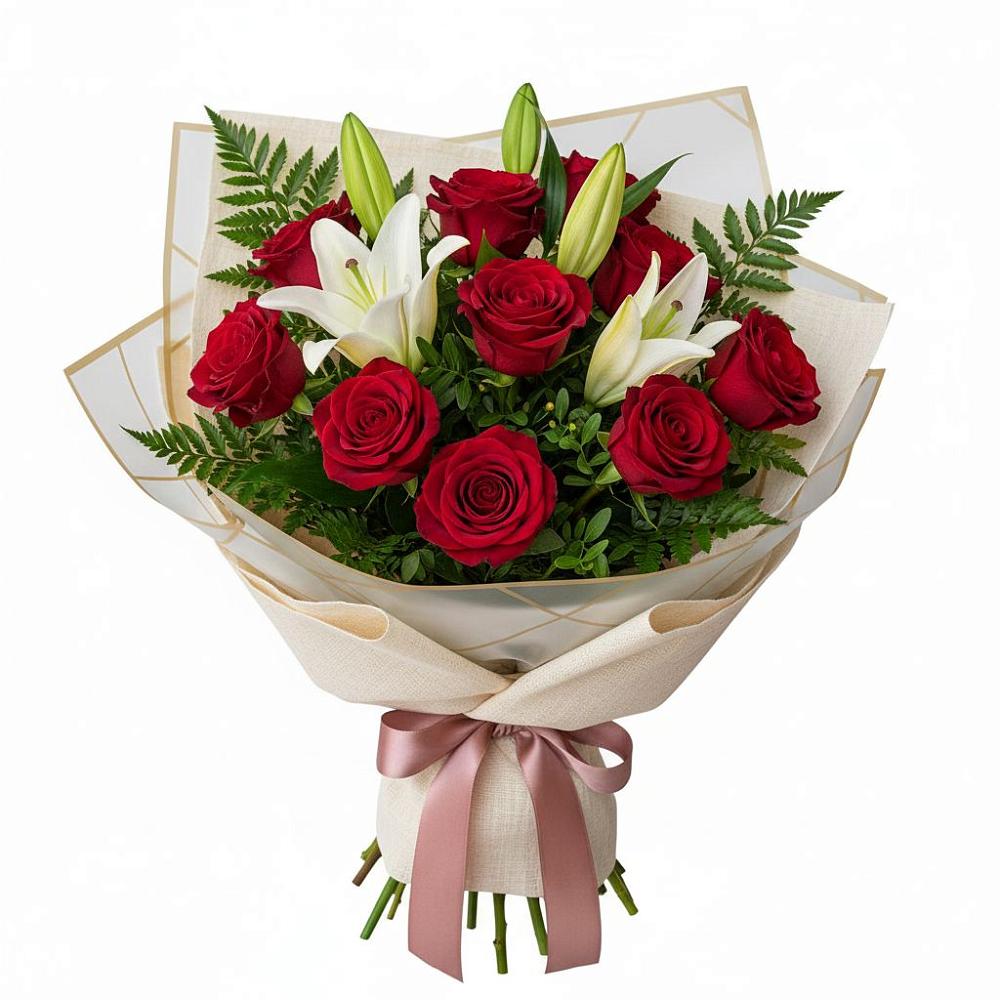 Букет цветов из: Лилии и Розы в Нелидово