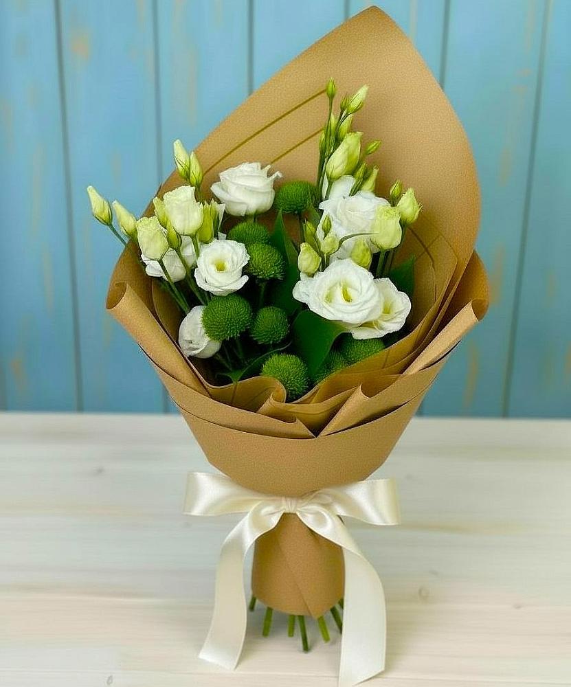 Букет цветов из: Хризантемы и Лизиантусы в Нелидово