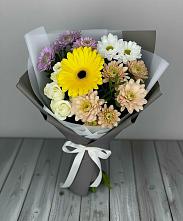 Букет цветов из:  Розы, Герберы и Хризантемы в Нелидово