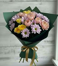 Букет цветов из:  Хризантемы и Розы в Нелидово