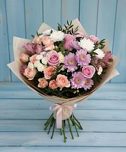 Букет цветов из:  Хризантемы, Розы и Альстромерии в Нелидово