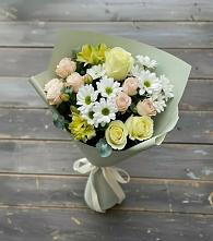 Букет цветов из:  Альстромерии, Розы и Хризантемы #REPLACE_PRED# Нелидово