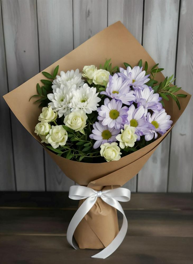 Букет цветов из: Хризантемы и Розы в Нелидово